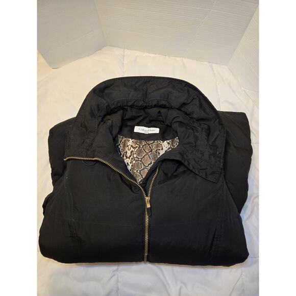 Vtg Calvin Klein Down Hooded Puffer Winter Jacket Sz M Holiday Preppy Outdoor - Picture 7 of 10